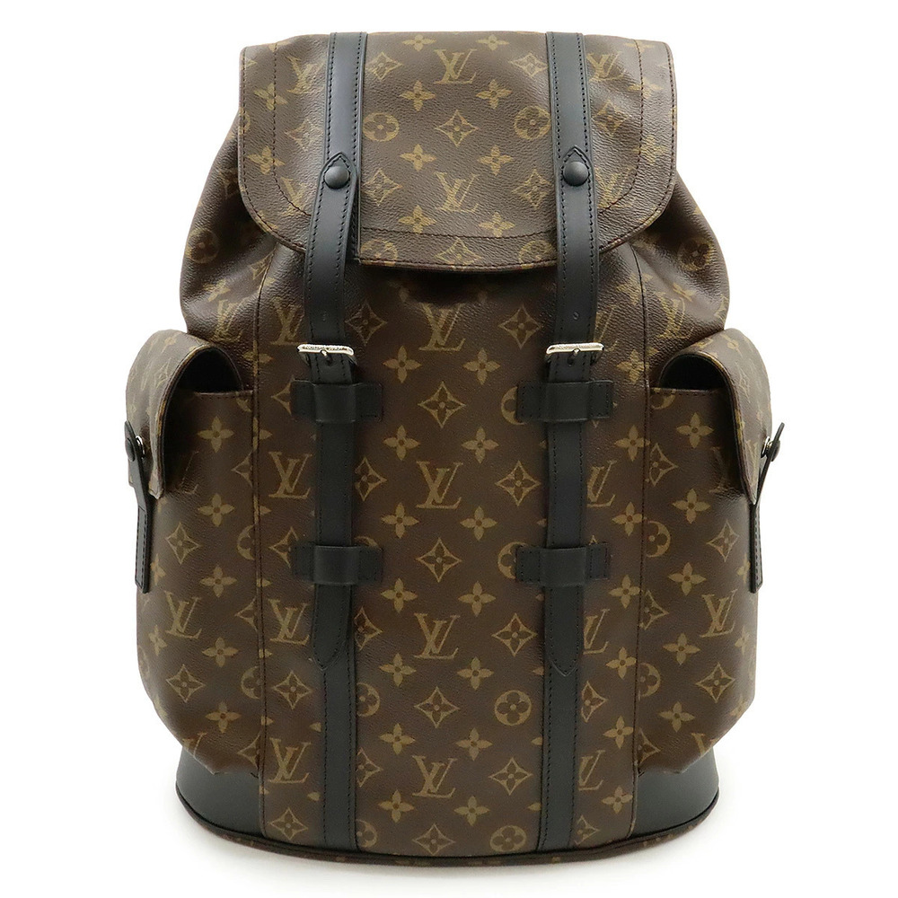 LOUIS VUITTON Monogram Macassar Brown Christopher Backpack Rucksack Shoulder Bag
